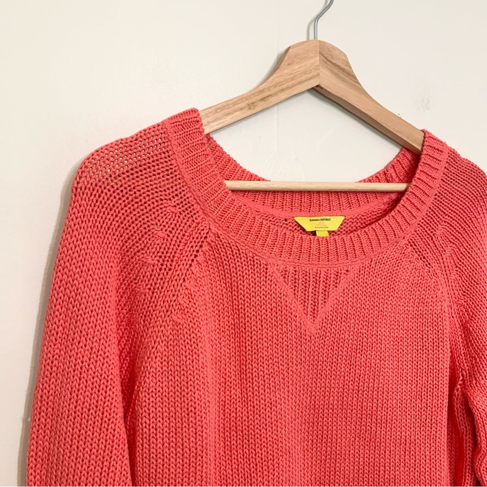 Banana Republic Milly Collection Crew Neck Sweater Coral Small - Picture 3 of 12